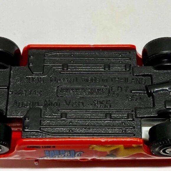 Matchbox 1965 Austin Mini Van Mickey Mouse Pluto Red MBX 1/64 Die-cast 2006 GUC - Picture 5 of 10